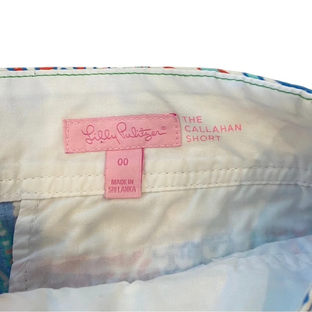 Lilly Pulitzer Sz 00 First Impression Callahan Shorts Turquoise Multicolor
